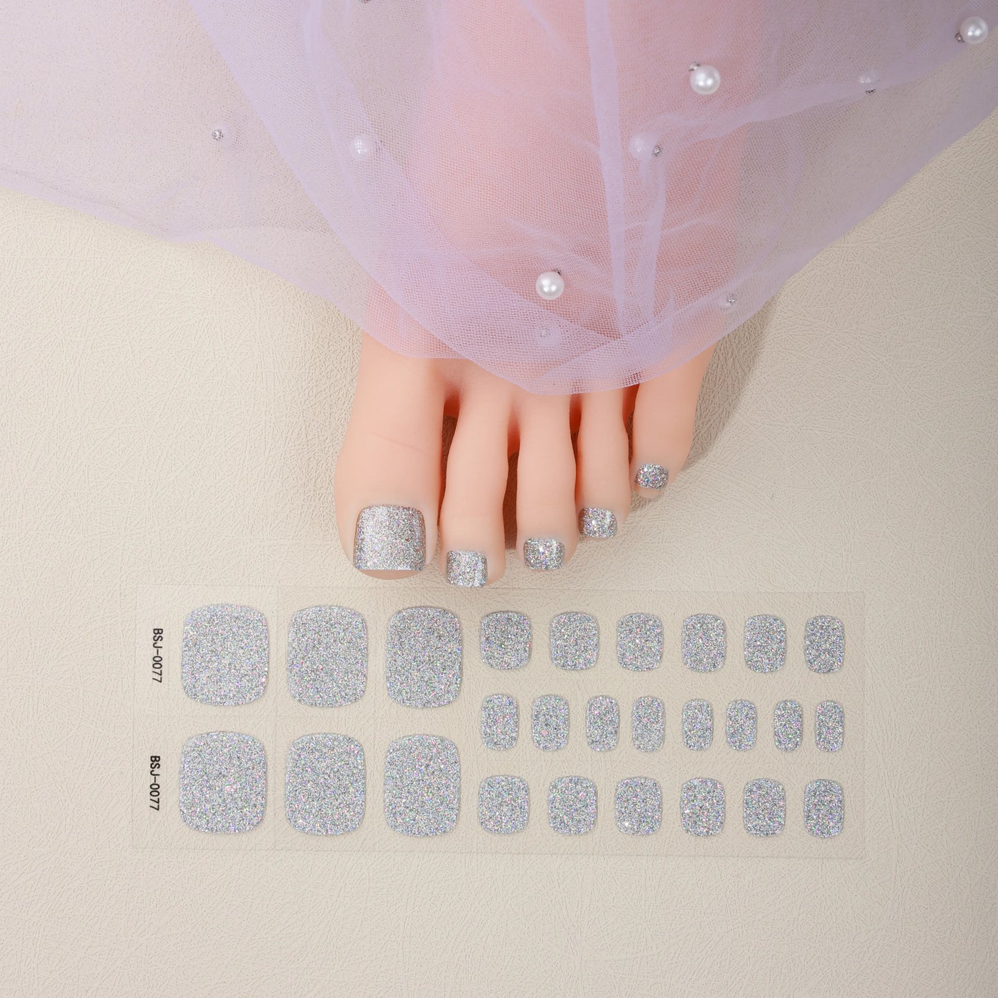 Silver Glitter Pedi