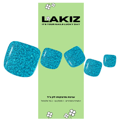 Blue Glitter Pedi